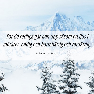 Picture 06 - Psaltaren 112:4 SV1917 - För de redliga går han upp såsom ett ljus i - Bible Verse Picture
