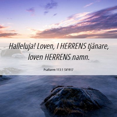 Picture 06 - Psaltaren 113:1 SV1917 - Halleluja! Loven, I HERRENS tjänare, loven - Bible Verse Picture