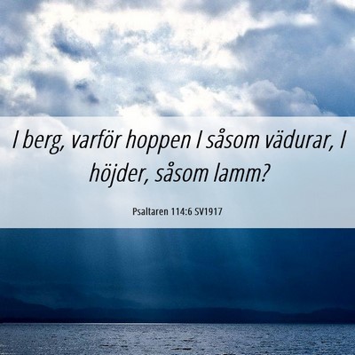 Picture 06 - Psaltaren 114:6 SV1917 - I berg, varför hoppen I såsom vädurar, I - Bible Verse Picture
