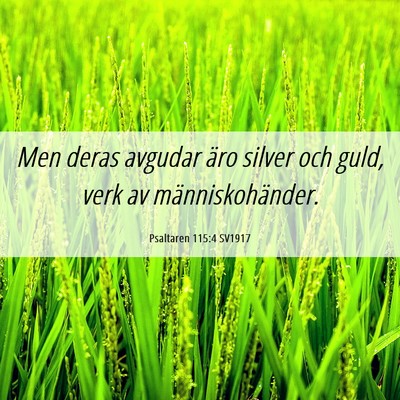 Picture 06 - Psaltaren 115:4 SV1917 - Men deras avgudar äro silver och guld, verk av - Bible Verse Picture