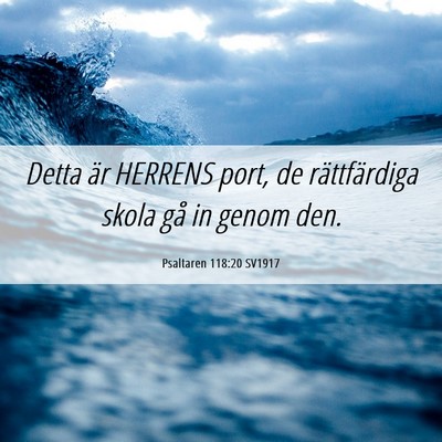 Picture 06 - Psaltaren 118:20 SV1917 - Detta är HERRENS port, de rättfärdiga skola - Bible Verse Picture