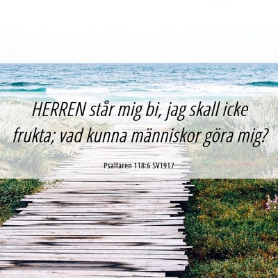 Picture 06 - Psaltaren 118:6 SV1917 - HERREN står mig bi, jag skall icke frukta; vad - Bible Verse Picture