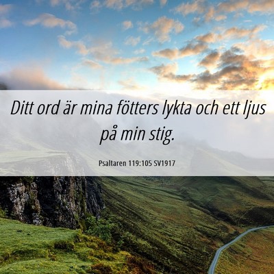 Picture 06 - Psaltaren 119:105 SV1917 - Ditt ord är mina fötters lykta och ett ljus på - Bible Verse Picture