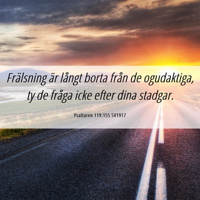 Picture 06 - Psaltaren 119:155 SV1917 - Frälsning är långt borta från de ogudaktiga, - Bible Verse Picture