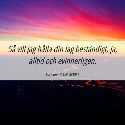 Picture 06 - Psaltaren 119:44 SV1917 - Så vill jag hålla din lag beständigt, ja, - Bible Verse Picture