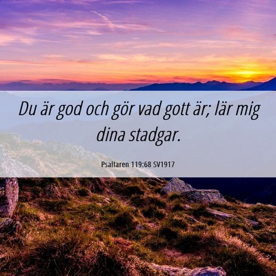 Picture 06 - Psaltaren 119:68 SV1917 - Du är god och gör vad gott är; lär mig dina - Bible Verse Picture