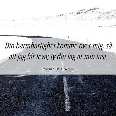 Picture 06 - Psaltaren 119:77 SV1917 - Din barmhärtighet komme över mig, så att jag - Bible Verse Picture