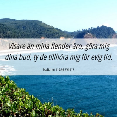 Picture 06 - Psaltaren 119:98 SV1917 - Visare än mina fiender äro, göra mig dina bud, - Bible Verse Picture