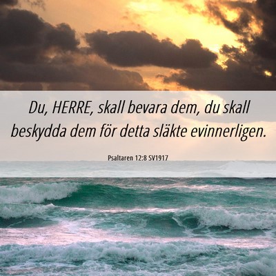 Picture 06 - Psaltaren 12:8 SV1917 - Du, HERRE, skall bevara dem, du skall beskydda - Bible Verse Picture