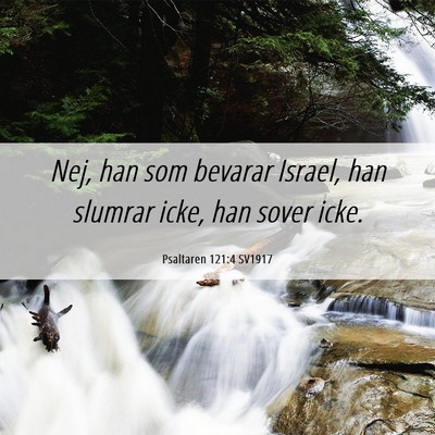 Picture 06 - Psaltaren 121:4 SV1917 - Nej, han som bevarar Israel, han slumrar icke, - Bible Verse Picture
