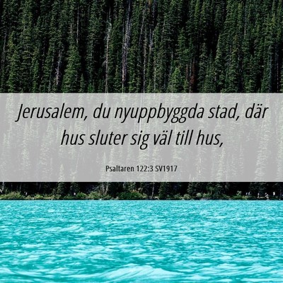 Picture 06 - Psaltaren 122:3 SV1917 - Jerusalem, du nyuppbyggda stad, där hus sluter - Bible Verse Picture