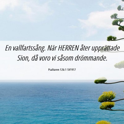Picture 06 - Psaltaren 126:1 SV1917 - En vallfartssång. När HERREN åter upprättade - Bible Verse Picture