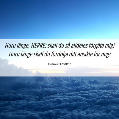 Picture 06 - Psaltaren 13:2 SV1917 - Huru länge, HERRE; skall du så alldeles - Bible Verse Picture