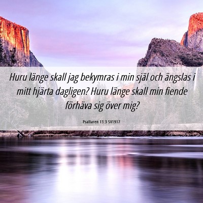 Picture 06 - Psaltaren 13:3 SV1917 - Huru länge skall jag bekymras i min själ och - Bible Verse Picture
