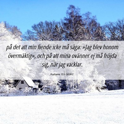 Picture 06 - Psaltaren 13:5 SV1917 - på det att min fiende icke må säga: »Jag blev - Bible Verse Picture