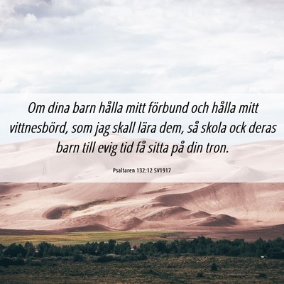 Picture 06 - Psaltaren 132:12 SV1917 - Om dina barn hålla mitt förbund och hålla mitt - Bible Verse Picture