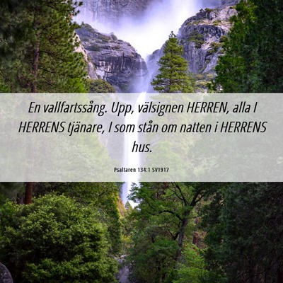 Picture 06 - Psaltaren 134:1 SV1917 - En vallfartssång. Upp, välsignen HERREN, alla I - Bible Verse Picture
