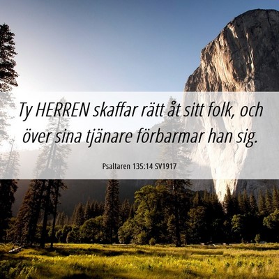 Picture 06 - Psaltaren 135:14 SV1917 - Ty HERREN skaffar rätt åt sitt folk, och över - Bible Verse Picture