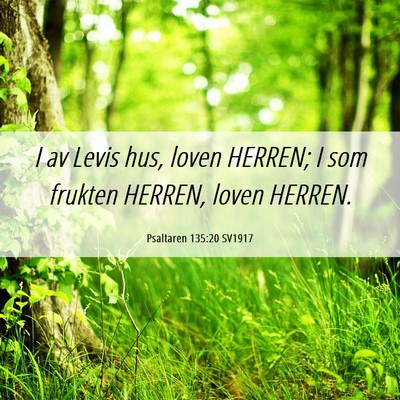 Picture 06 - Psaltaren 135:20 SV1917 - I av Levis hus, loven HERREN; I som frukten - Bible Verse Picture