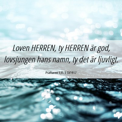 Picture 06 - Psaltaren 135:3 SV1917 - Loven HERREN, ty HERREN är god, lovsjungen hans - Bible Verse Picture