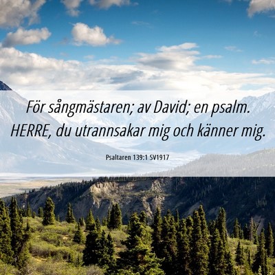 Picture 06 - Psaltaren 139:1 SV1917 - För sångmästaren; av David; en psalm. HERRE, - Bible Verse Picture
