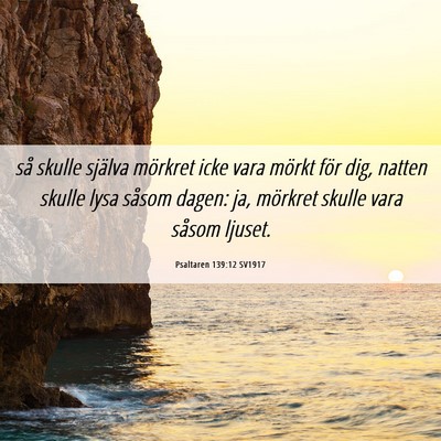 Picture 06 - Psaltaren 139:12 SV1917 - så skulle själva mörkret icke vara mörkt för - Bible Verse Picture