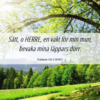 Picture 06 - Psaltaren 141:3 SV1917 - Sätt, o HERRE, en vakt för min mun, bevaka mina - Bible Verse Picture