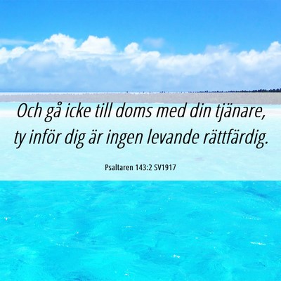 Picture 06 - Psaltaren 143:2 SV1917 - Och gå icke till doms med din tjänare, ty - Bible Verse Picture