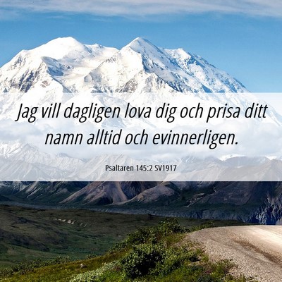Picture 06 - Psaltaren 145:2 SV1917 - Jag vill dagligen lova dig och prisa ditt namn - Bible Verse Picture