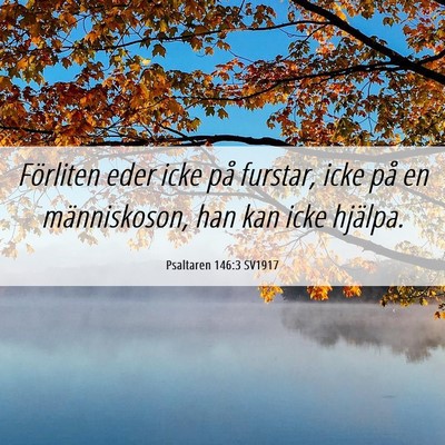 Picture 06 - Psaltaren 146:3 SV1917 - Förliten eder icke på furstar, icke på en - Bible Verse Picture
