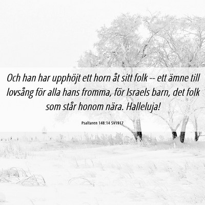 Picture 06 - Psaltaren 148:14 SV1917 - Och han har upphöjt ett horn åt sitt folk -- - Bible Verse Picture