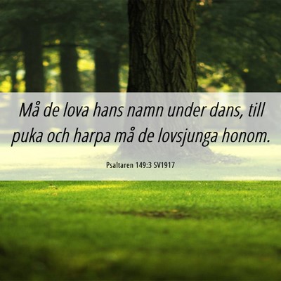 Picture 06 - Psaltaren 149:3 SV1917 - Må de lova hans namn under dans, till puka och - Bible Verse Picture