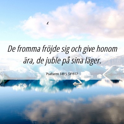 Picture 06 - Psaltaren 149:5 SV1917 - De fromma fröjde sig och give honom ära, de - Bible Verse Picture