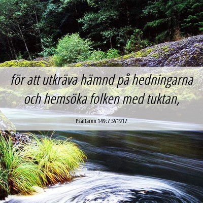 Picture 06 - Psaltaren 149:7 SV1917 - för att utkräva hämnd på hedningarna och - Bible Verse Picture