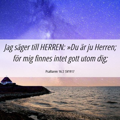 Picture 06 - Psaltaren 16:2 SV1917 - Jag säger till HERREN: »Du är ju Herren; för - Bible Verse Picture