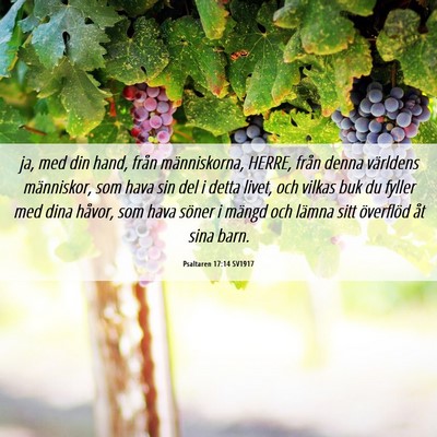 Picture 06 - Psaltaren 17:14 SV1917 - ja, med din hand, från människorna, HERRE, - Bible Verse Picture