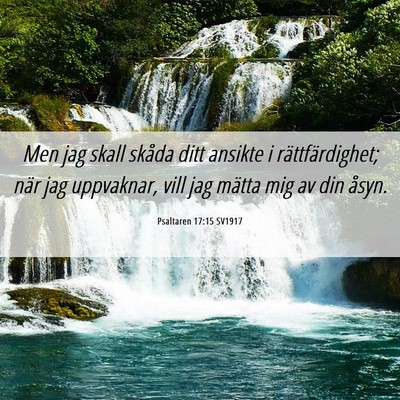Picture 06 - Psaltaren 17:15 SV1917 - Men jag skall skåda ditt ansikte i - Bible Verse Picture