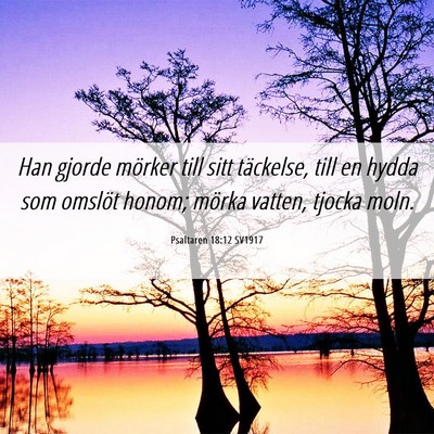 Picture 06 - Psaltaren 18:12 SV1917 - Han gjorde mörker till sitt täckelse, till en - Bible Verse Picture