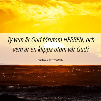 Picture 06 - Psaltaren 18:32 SV1917 - Ty vem är Gud förutom HERREN, och vem är en - Bible Verse Picture