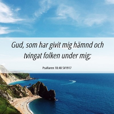 Picture 06 - Psaltaren 18:48 SV1917 - Gud, som har givit mig hämnd och tvingat folken - Bible Verse Picture