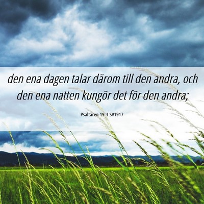 Picture 06 - Psaltaren 19:3 SV1917 - den ena dagen talar därom till den andra, och - Bible Verse Picture