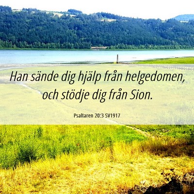 Picture 06 - Psaltaren 20:3 SV1917 - Han sände dig hjälp från helgedomen, och - Bible Verse Picture
