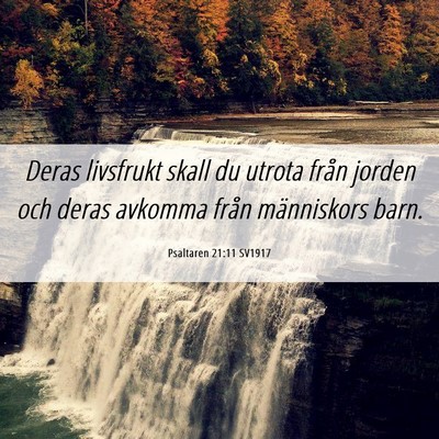 Picture 06 - Psaltaren 21:11 SV1917 - Deras livsfrukt skall du utrota från jorden och - Bible Verse Picture