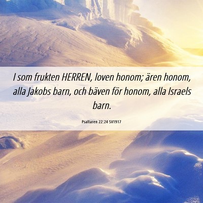 Picture 06 - Psaltaren 22:24 SV1917 - I som frukten HERREN, loven honom; ären honom, - Bible Verse Picture