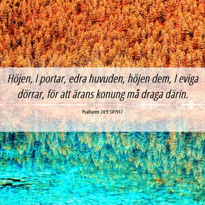 Picture 06 - Psaltaren 24:9 SV1917 - Höjen, I portar, edra huvuden, höjen dem, I - Bible Verse Picture