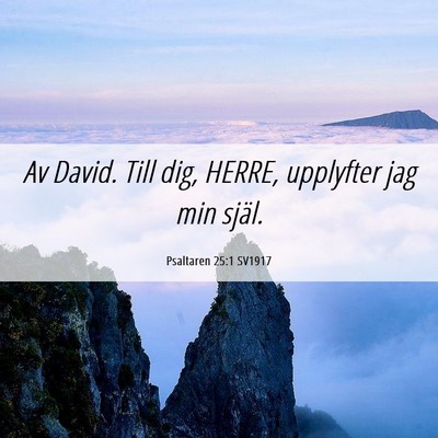 Picture 06 - Psaltaren 25:1 SV1917 - Av David. Till dig, HERRE, upplyfter jag min - Bible Verse Picture