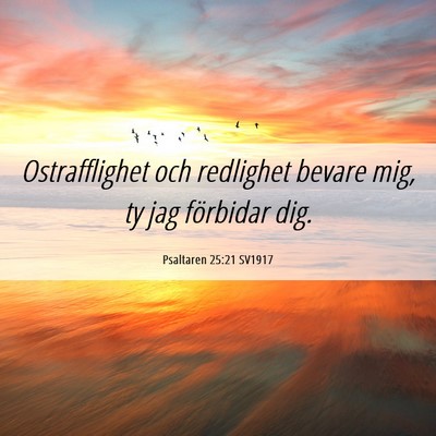 Picture 06 - Psaltaren 25:21 SV1917 - Ostrafflighet och redlighet bevare mig, ty jag - Bible Verse Picture