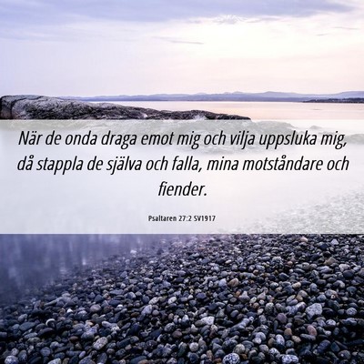 Picture 06 - Psaltaren 27:2 SV1917 - När de onda draga emot mig och vilja uppsluka - Bible Verse Picture