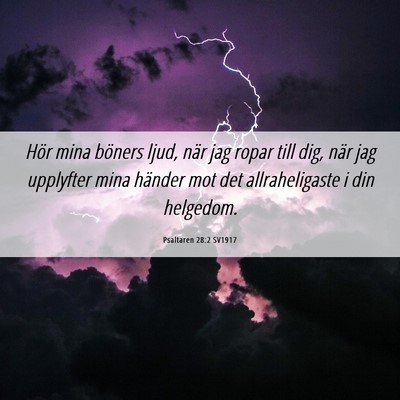 Picture 06 - Psaltaren 28:2 SV1917 - Hör mina böners ljud, när jag ropar till dig, - Bible Verse Picture