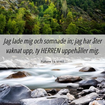 Picture 06 - Psaltaren 3:6 SV1917 - Jag lade mig och somnade in; jag har åter vaknat - Bible Verse Picture